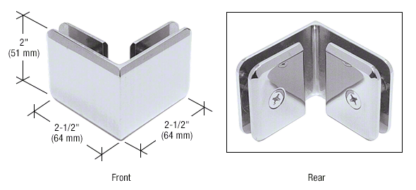 Glass clamp - bevelled edge glass to glass clamp