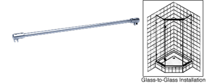 Tube support arm glass to glass 1m set